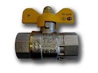 Кран ТК латунный резьбовый ВВ бабочка газ