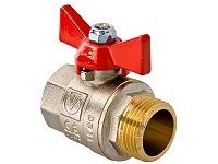 Кран Valtec латунный резьбовый ВН бабочка